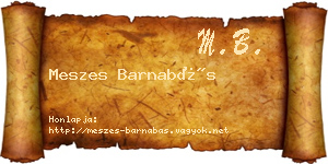 Meszes Barnabás névjegykártya
